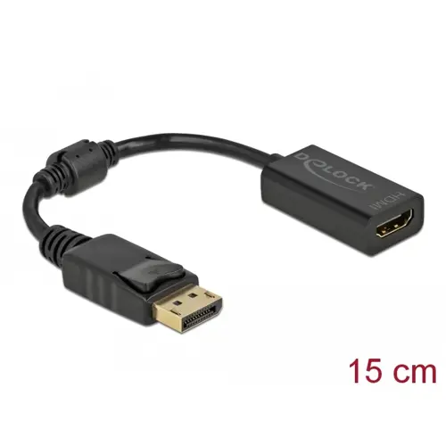 Adapter DELOCK, DisplayPort (M) na HDMI (Ž), 15cm 61011-0
