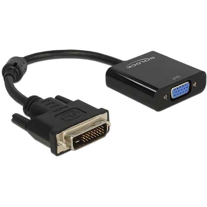 Adapter DELOCK, DVI 24+1 (M) na VGA 15 PIN HD (Ž) 65658-9