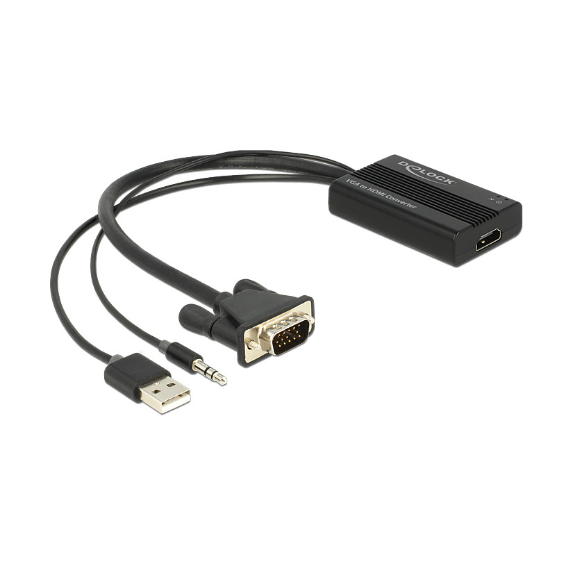 Adapter DELOCK, HDMI (Ž) na VGA (M) USB 2.0 A 3.5mm, crni-9