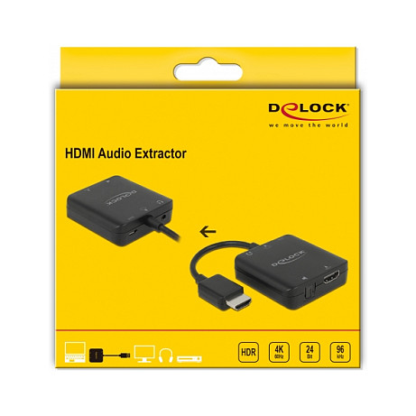 Adapter DELOCK, HDMI Audio Extractor 4K 60 Hz 63333-20