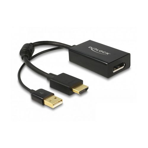 Adapter DELOCK, HDMI-A (M) na Displayport 1.2 (Ž), 24cm, crni-2