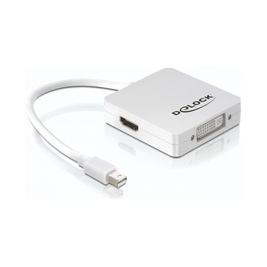 Adapter DELOCK, mini DisplayPort (M) na HDMI (Ž)/DP/DVI, 16cm 61768-6