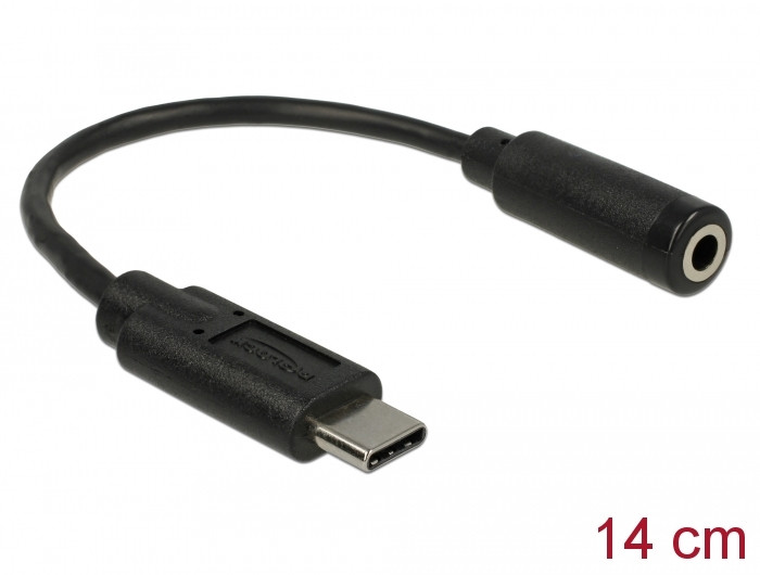 Adapter DELOCK, USB Type-C (M) na 3.5mm Stereo Jack (Ž), 14cm-13