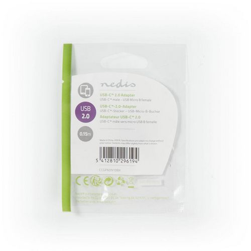 Adapter NEDIS CCGP60910BK, Type C (M) na micro USB (Ž), crni-2