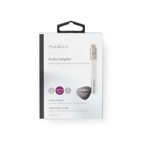Adapter NEDIS CCTB39950AL015, Lightning (M) na 3.5 mm (Ž), Gold Plated, 0.15m-1