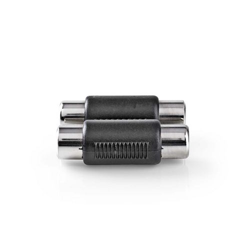 Adapter NEDIS, 2x RCA (Ž) na 2x RCA (Ž), crni, blister-2