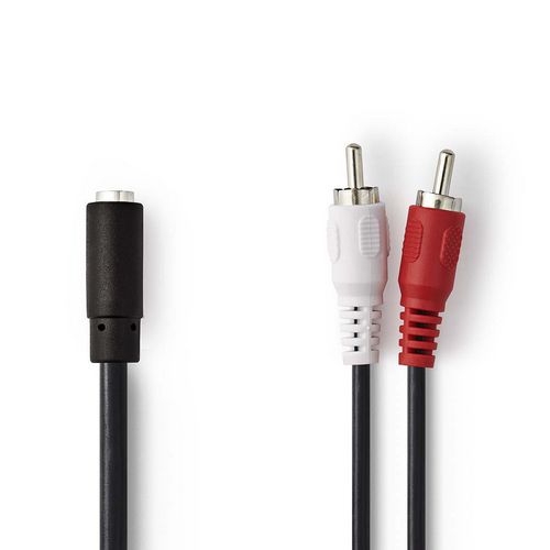 Adapter NEDIS, 3.5mm TRS (Ž) na 2x RCA (M), blister-2