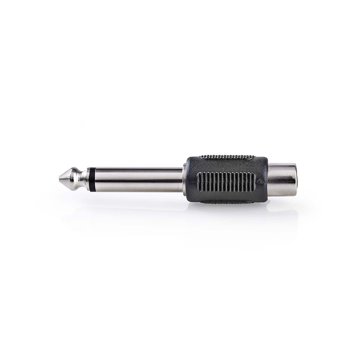 Adapter NEDIS, 6.35mm TS (M) na RCA (Ž), crni, blister-4