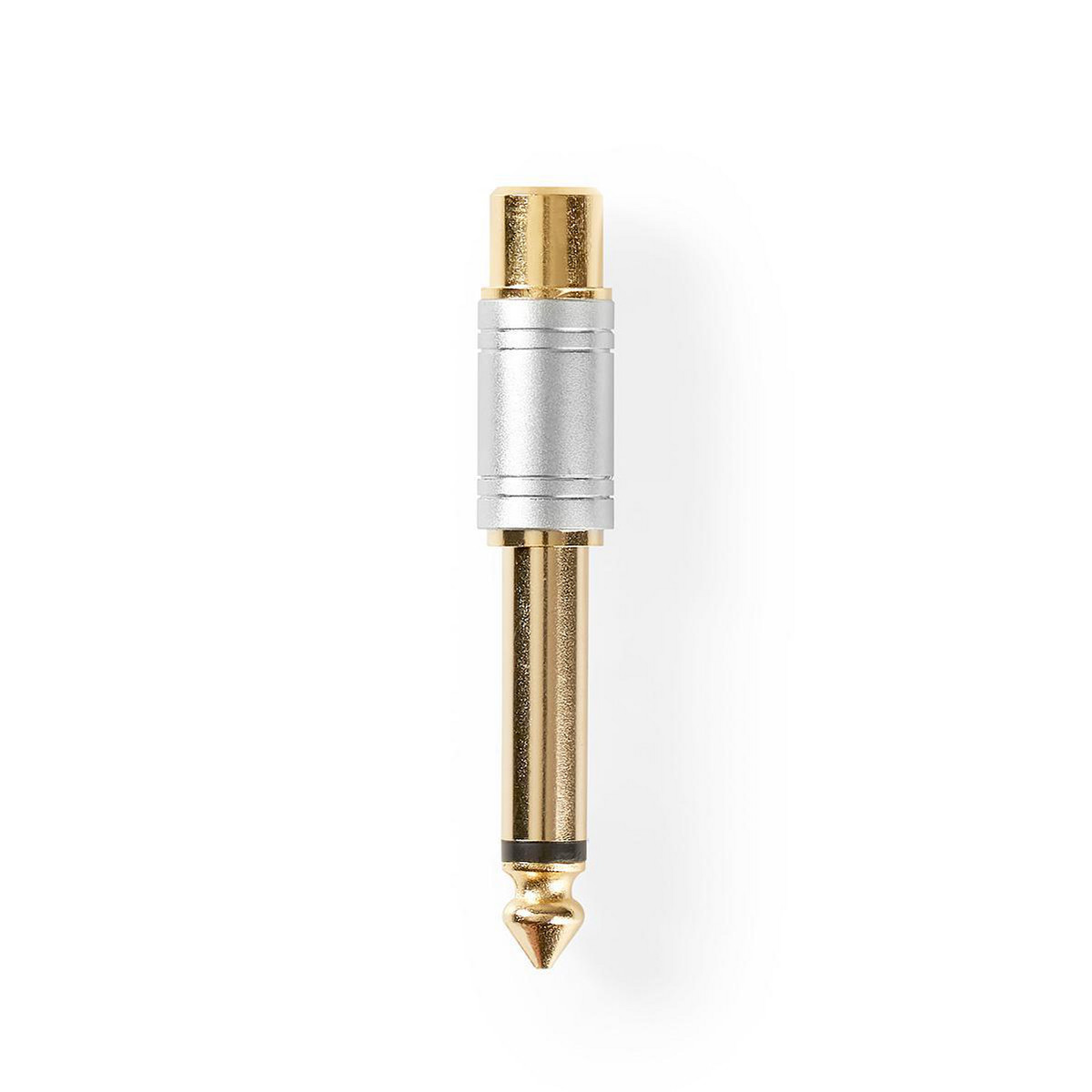 Adapter NEDIS, 6.35mm TS (M) na RCA (Ž), srebrni, blister-12