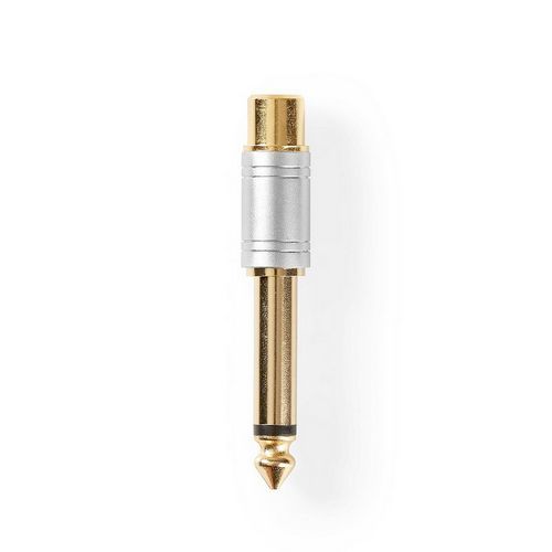 Adapter NEDIS, 6.35mm TS (M) na RCA (Ž), srebrni, blister-2