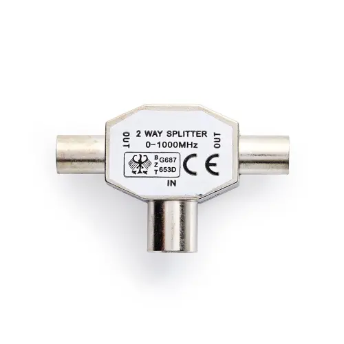 Adapter NEDIS, antenski IEC (Ž) na 2x antenski IEC (M), T oblik, srebrni, polybag-1