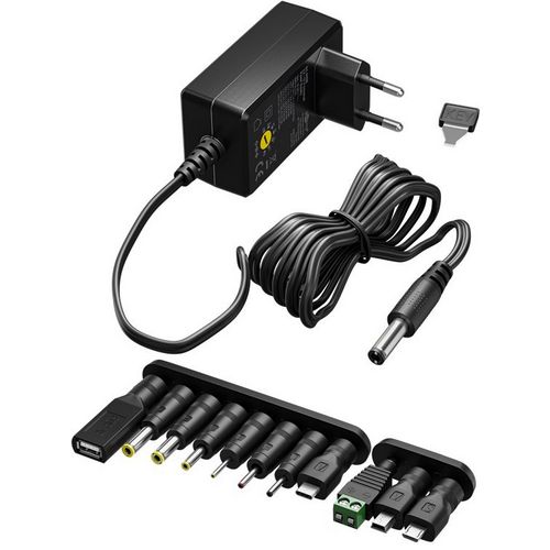 Adapter switch. DC 3-12 V 0,6A, sa 11 konektora + USB Goobay 64571-9