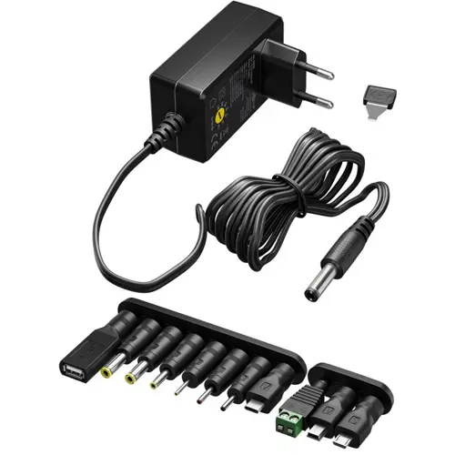 Adapter switch. DC 3-12 V 0,6A, sa 11 konektora + USB Goobay 64571-0