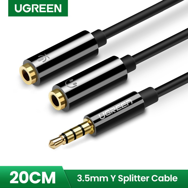 Adapter UGREEN, 3.5mm (M) na 2x3.5mm (Ž), 0.2m, za slušalice+mikrofon, crni-4