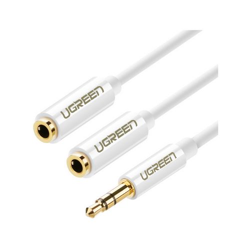 Adapter UGREEN, 3.5mm (M) na 2x3.5mm (Ž), 0.2m, za slušalice, bijeli-13