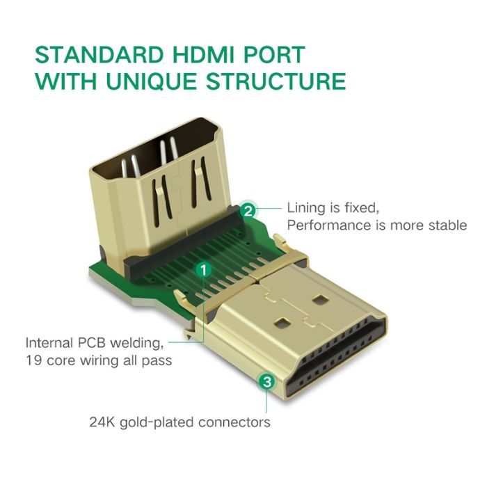 Adapter UGREEN, HDMI (M) na (Ž), kutni prema dolje-13