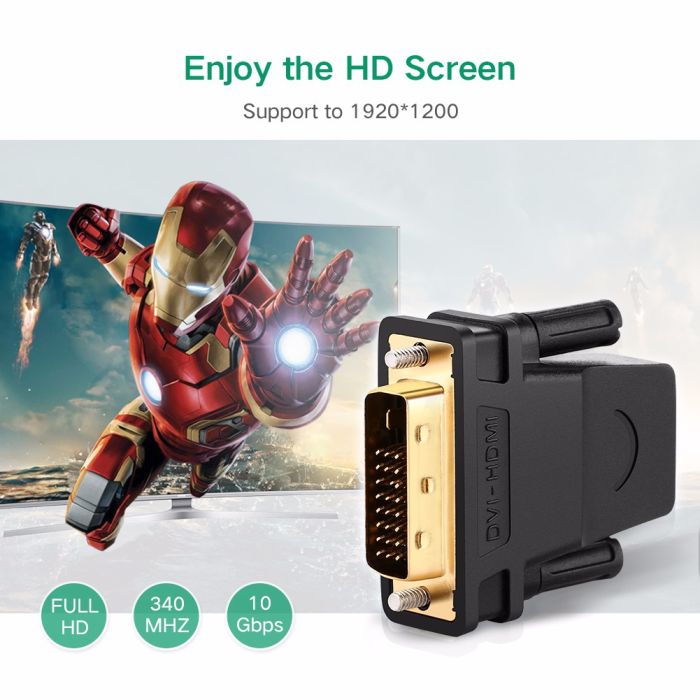 Adapter UGREEN HDMI (Ž) na DVI (M) crni-1