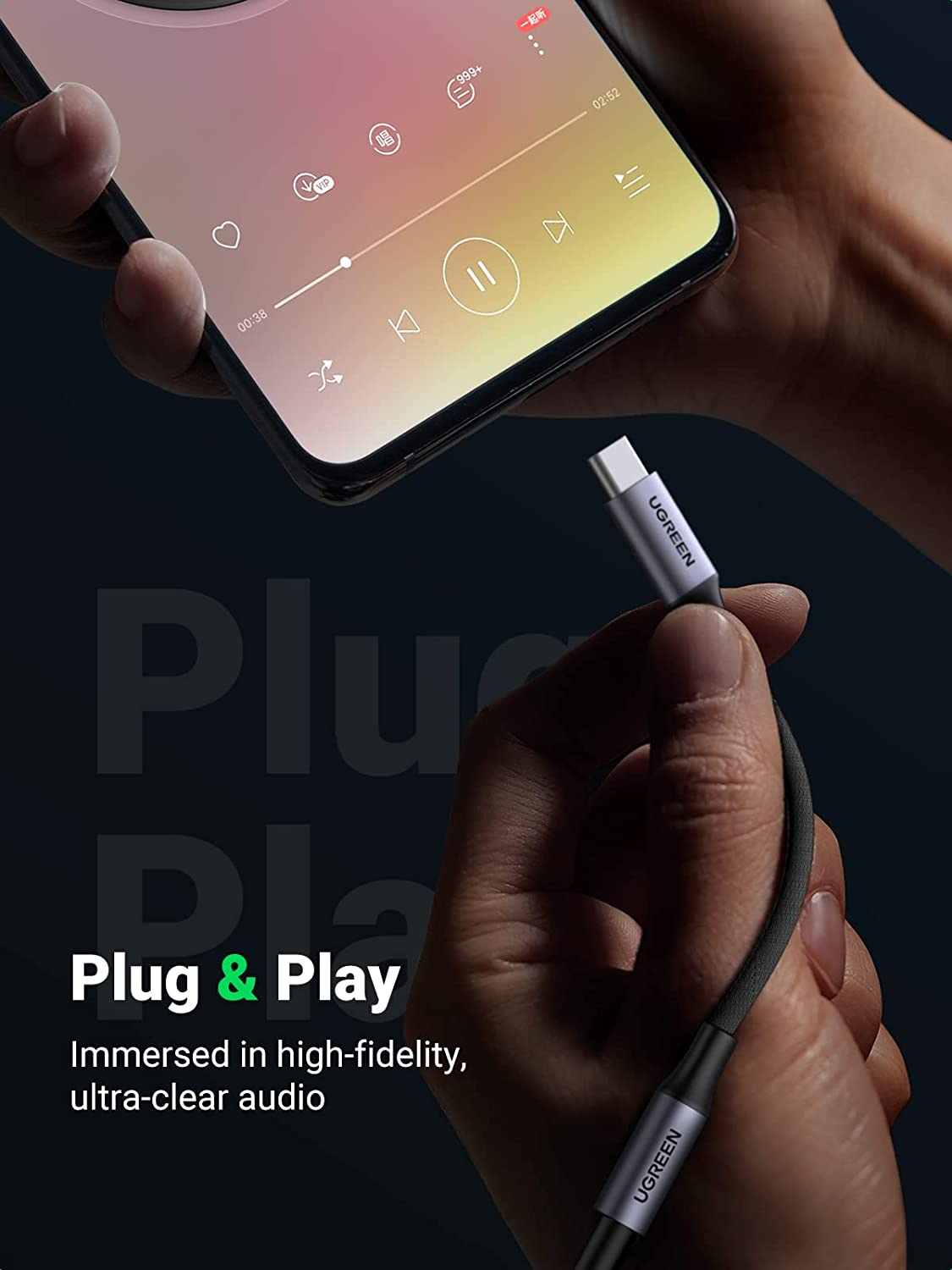 USB-C na 3.5mm Audio Adapter UGREEN (za iPad Pro, Samsung..)-2