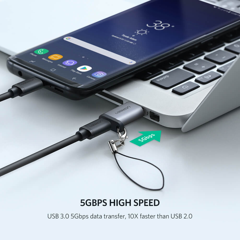 Adapter UGREEN, USB 3.0 A (M) na USB-C 3.1 (Ž), sivi-8