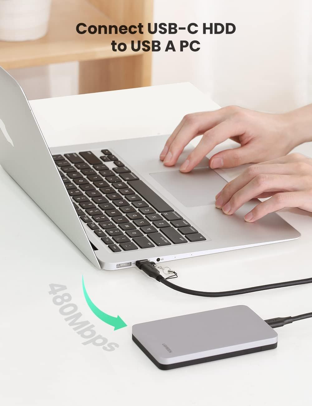 Adapter UGREEN USB-A (M) na USB-C (Ž) crni-1