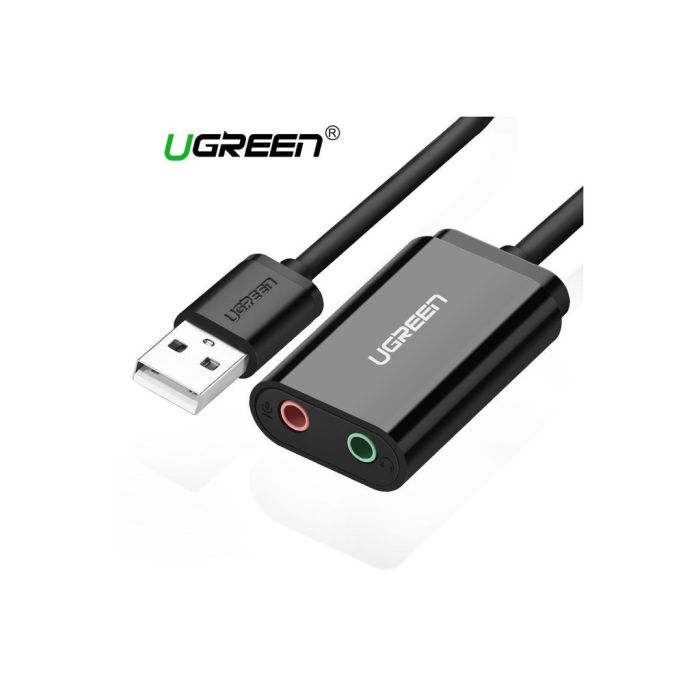Adapter UGREEN, USB-A na 3.5mm, crni, 15cm-15