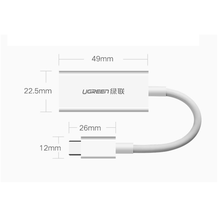 Adapter UGREEN, USB-C na DP (Ž), bijeli-13