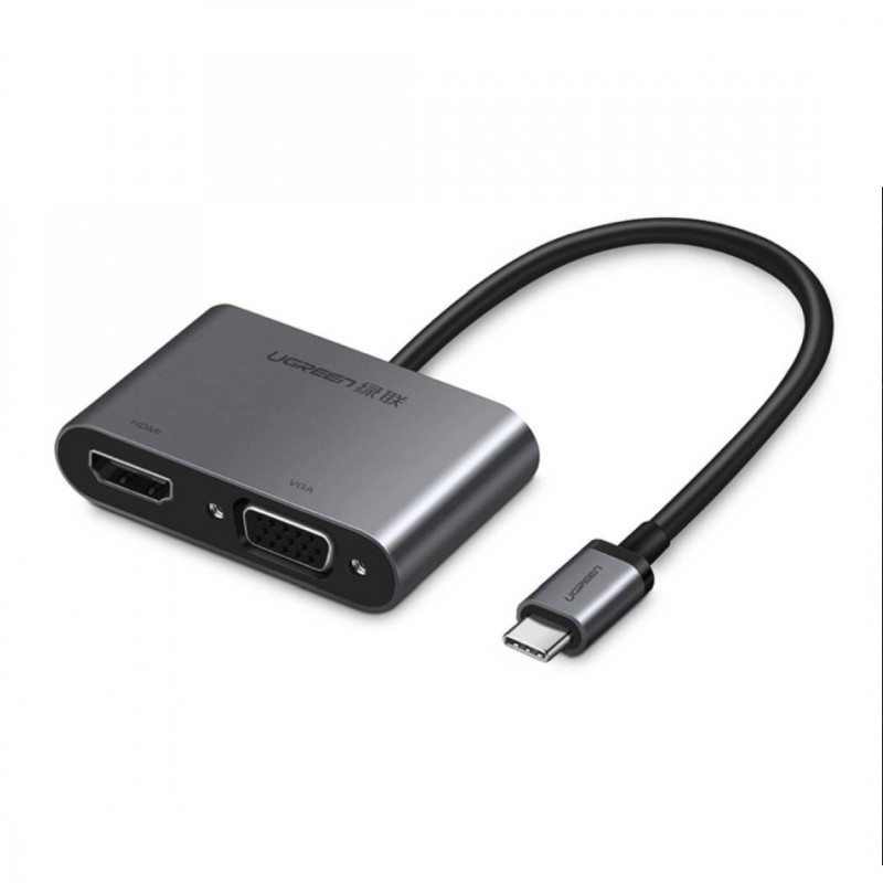 Adapter UGREEN, USB-C na HDMI, VGA sa PD, sivi-22