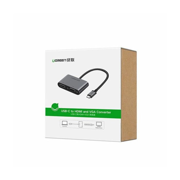 Adapter UGREEN, USB-C na HDMI, VGA sa PD, sivi-16
