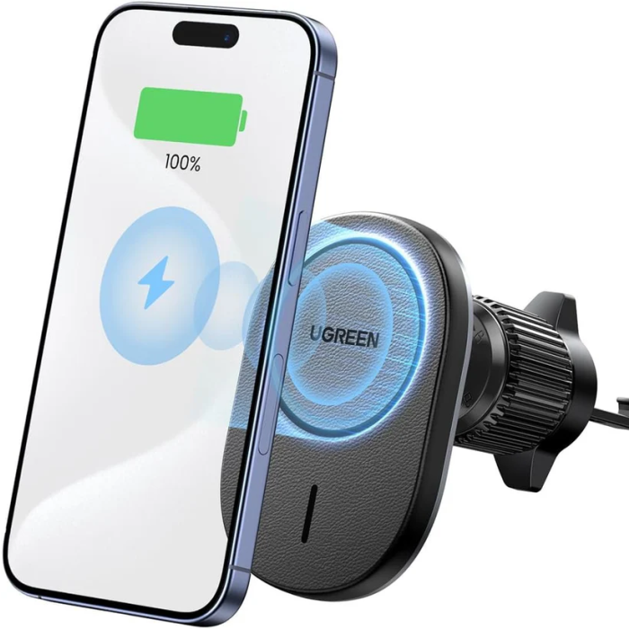 Auto punjač UGREEN MagSafe, 15W, magnetni, bežični/indukcijski, crni-21
