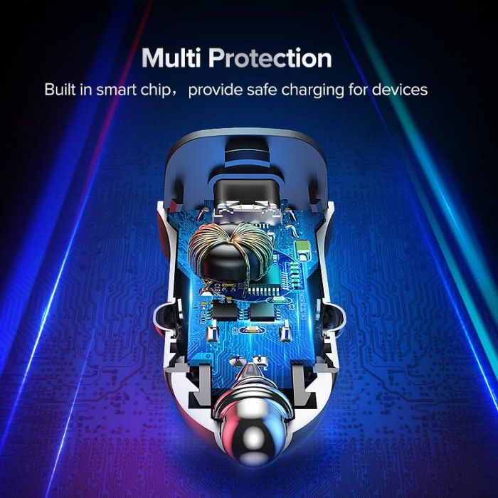 Auto punjač UGREEN, 24W, USB-C PD+USB-A QC, srebrni-17