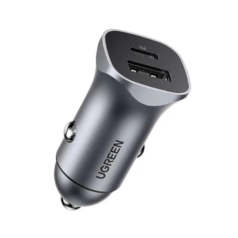 Auto punjač UGREEN, 30W, USB-C PD+USB-A, sivi-18