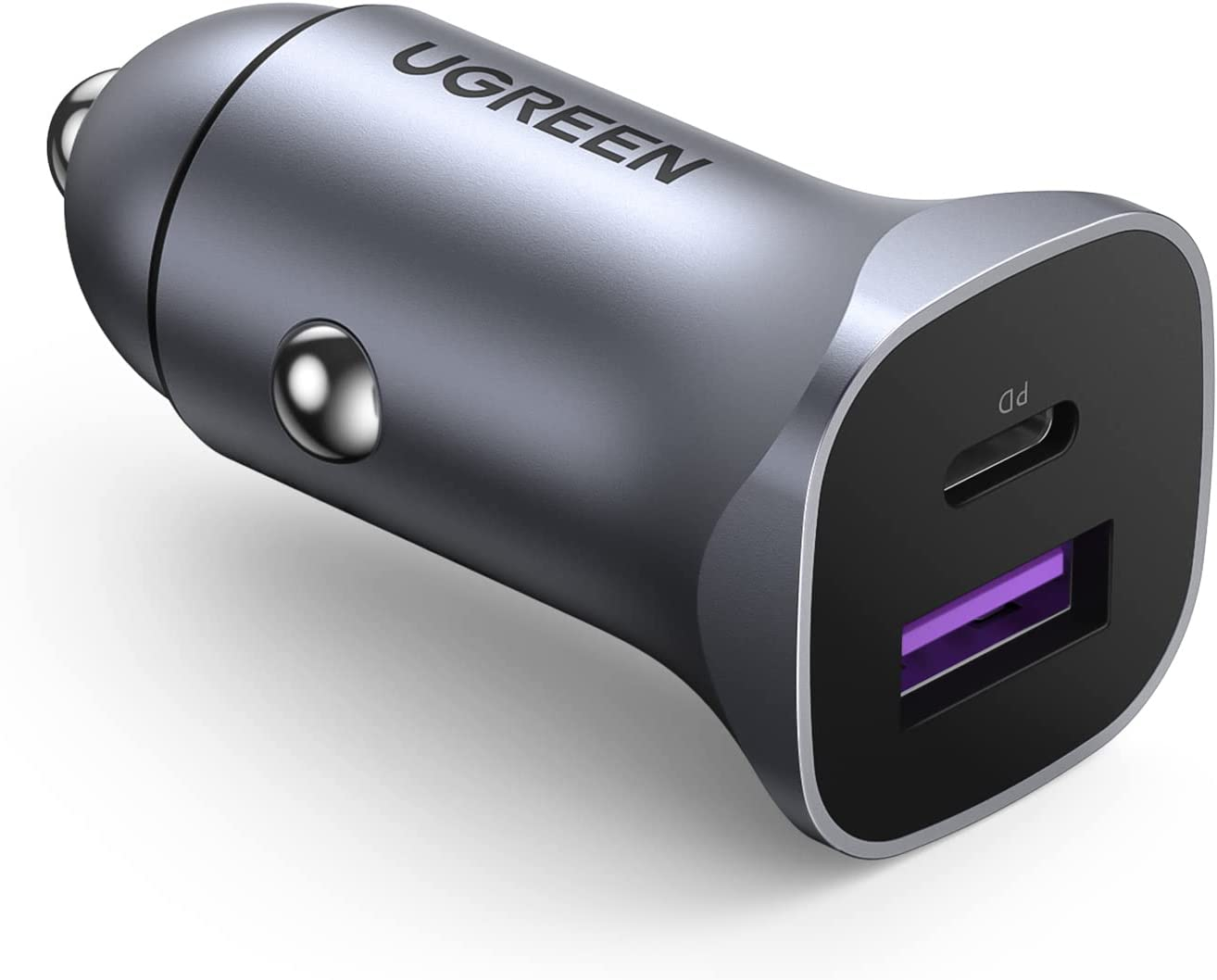 Auto punjač UGREEN, 30W, USB-C PD+USB-A, sivi-5