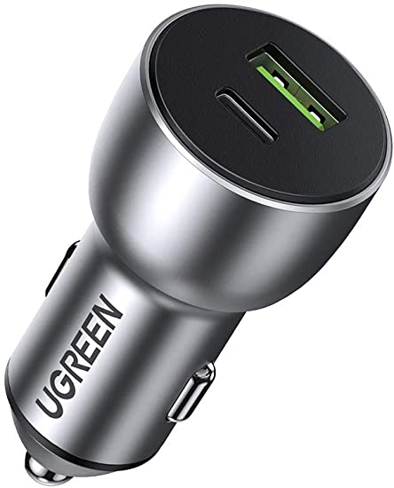Auto punjač UGREEN, 52.5W, USB-C PD+USB-A QC, sivi-5