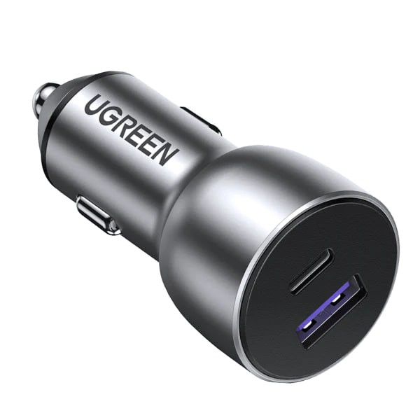 Auto punjač UGREEN, 52.5W, USB-C PD+USB-A QC, sivi-22