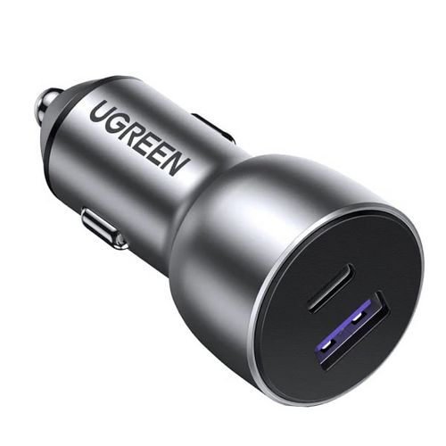 Auto punjač UGREEN, 52.5W, USB-C PD+USB-A QC, sivi-2