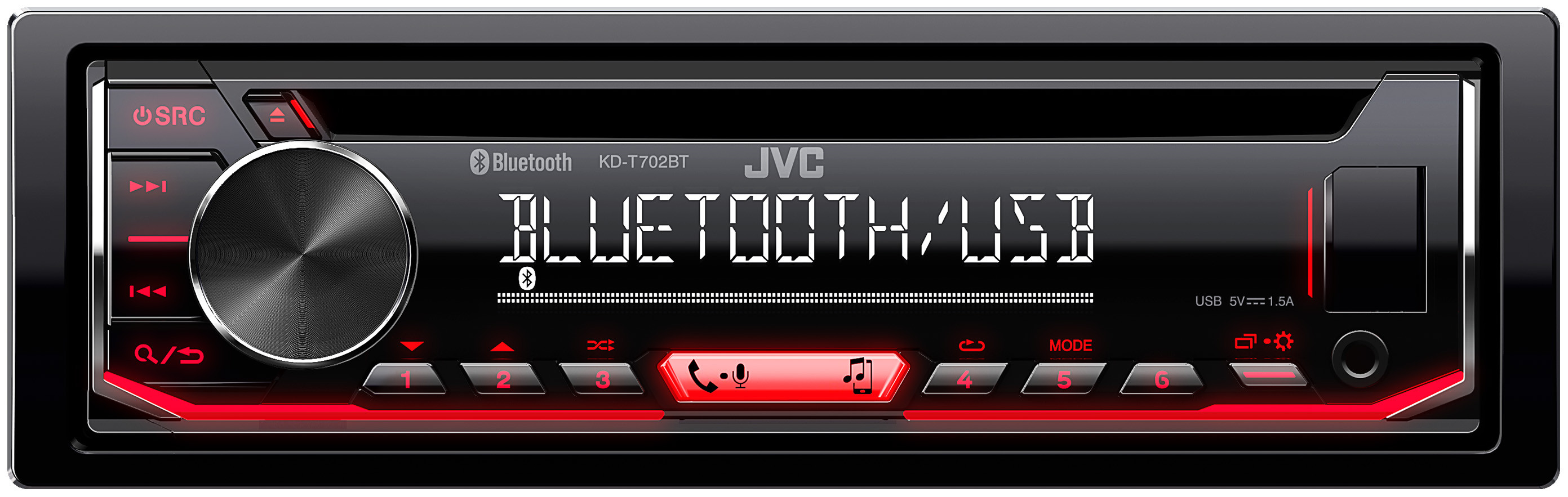 Auto radio JVC KD-T702BT, bluetooth, AUX, CD, USB-7