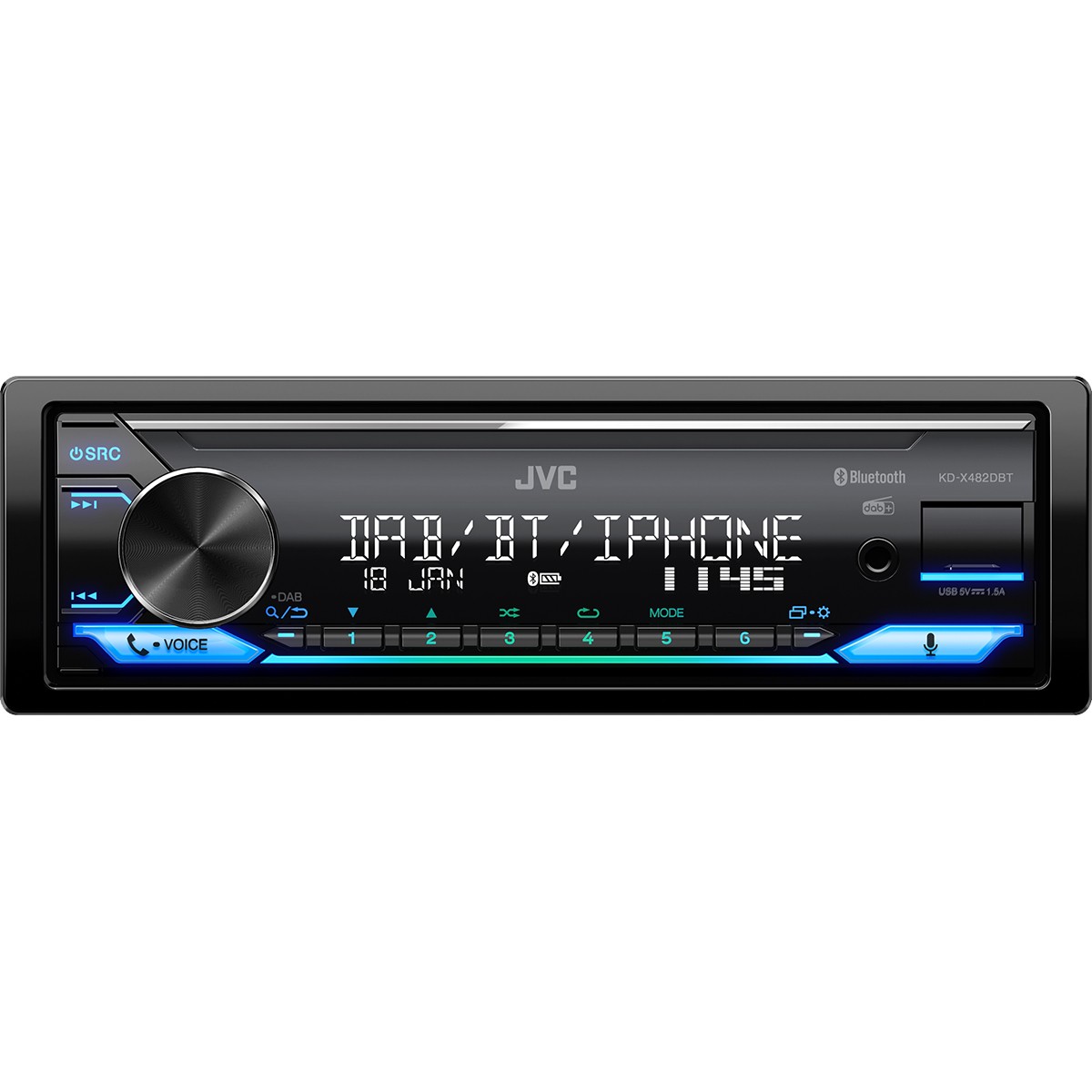 Auto radio JVC KD-X482DBT, DAB+, bluetooth, Amazon Alexa, AUX, USB-4