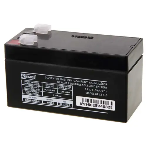 Baterija akumulatorska EMOS OT 1.3-12, 12V, 1.3Ah, 97x43x53 mm-0