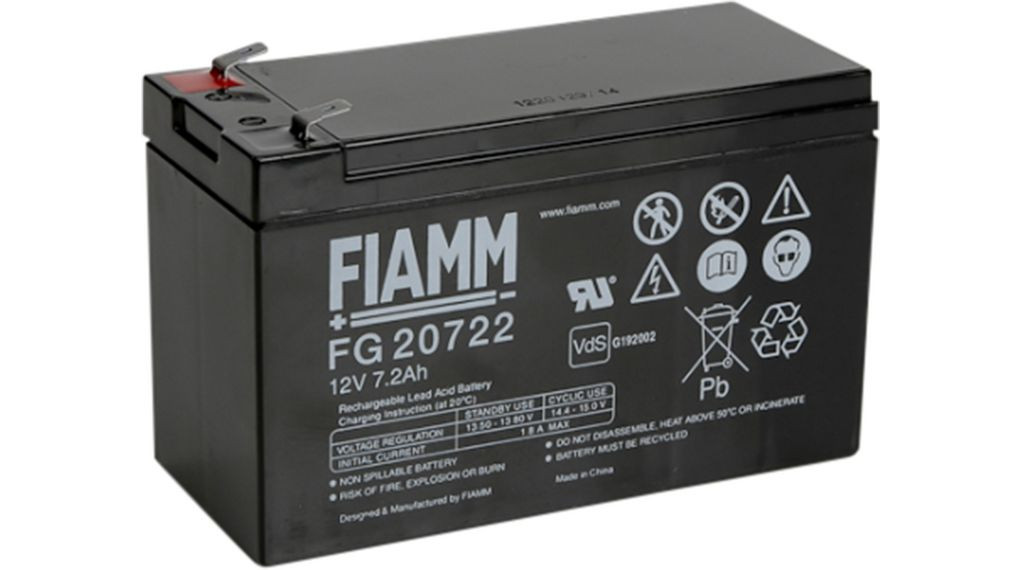 Baterija akumulatorska FIAMM FG 20722, 12V, 7.2Ah, F6.3, 151x65x94 mm-1