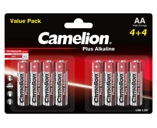 Baterija alkalna 1,5V AA, blister 4+4 kom, Camelion-4