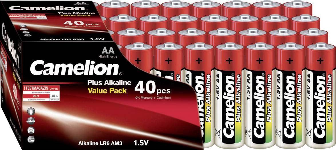 Baterija alkalna 1,5V AA, kutija 40 kom, Camelion-6