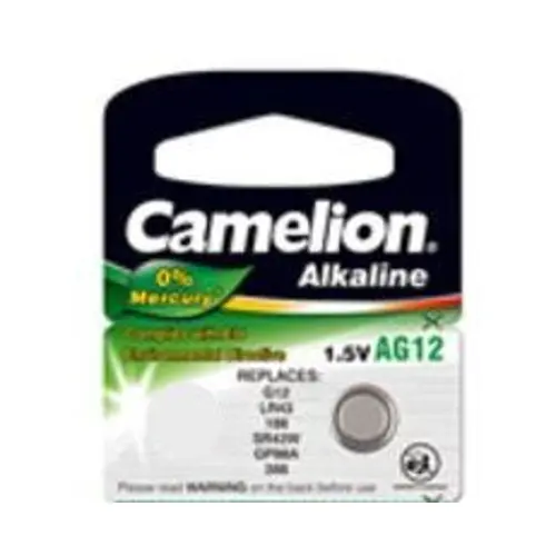 Baterija alkalna 1,5V AG12, LR43, bez žive, 1 kom, Camelion-1