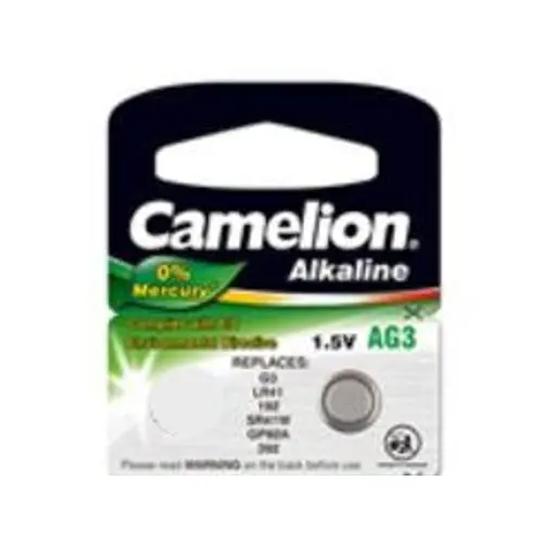Baterija alkalna 1,5V AG3, LR41, bez žive, 1 kom, Camelion-1