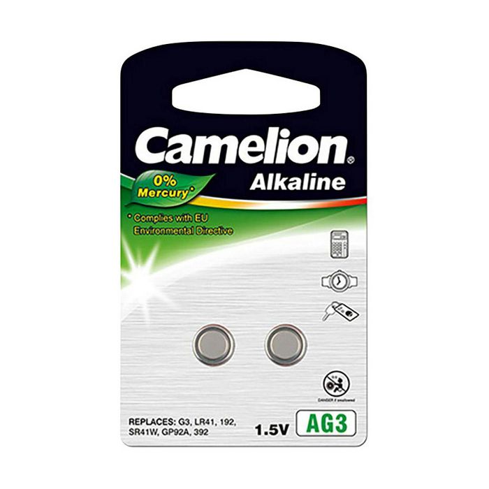 Baterija alkalna 1,5V AG3, LR41, bez žive, 1 kom, Camelion