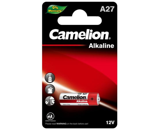 Baterija alkalna 12V A27, bez žive, 28x8 mm, Camelion-17