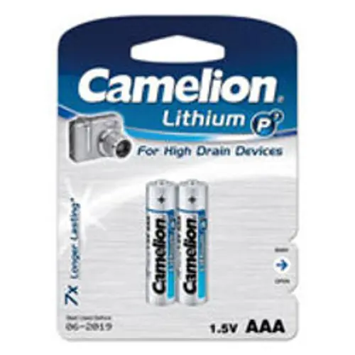 Baterija litijeva 1,5V AAA, Li-FeS2,blister 2 kom, Camelion-2