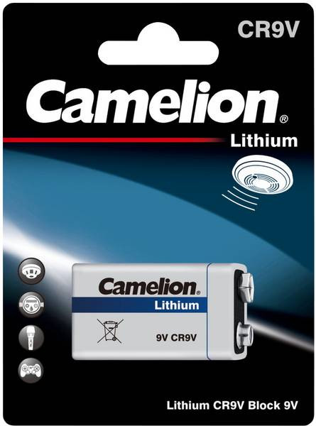 Baterija litijeva 9 V 1200 mAh, Li-MnO2 CR9V, Camelion-9