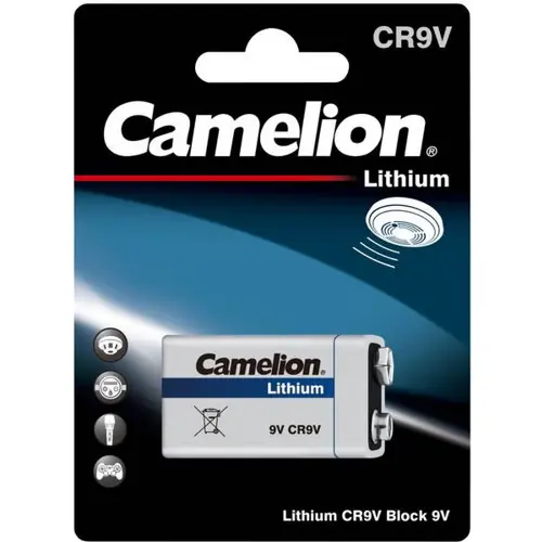 Baterija litijeva 9 V 1200 mAh, Li-MnO2 CR9V, Camelion-1