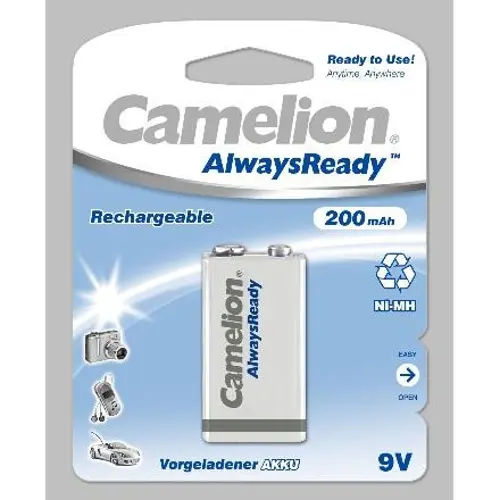 Baterija NI-MH Ready2use 9V 200 mAh, Camelion-2