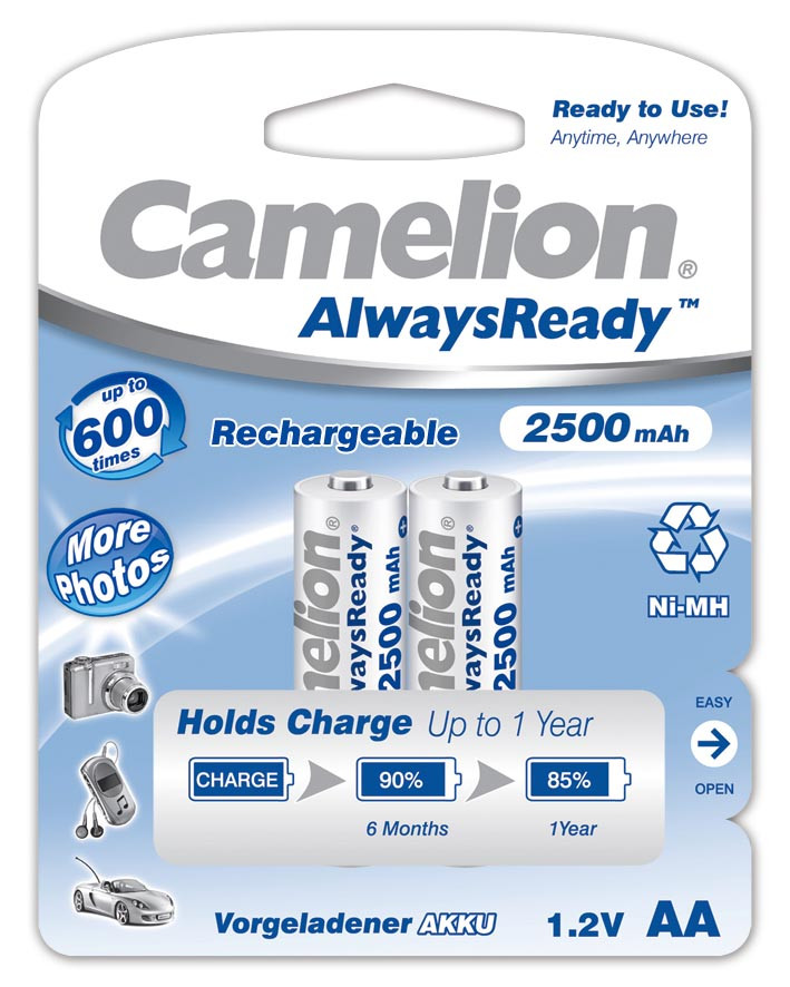 Baterija NI-MH Ready2use AA 2,5Ah blister 2 kom, Camelion-15